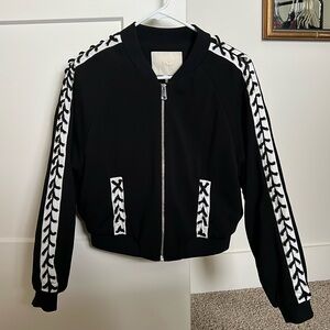 Maje Black Oversized Bomber Jacket 38 Small